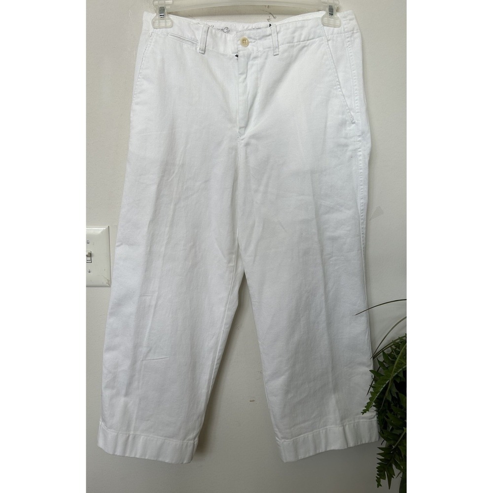 POLO RALPH LAUREN White Boy Crop Chino Pants 6 Classic Clean Girl Preppy Resort